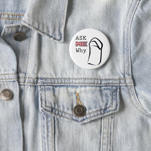 Badge Rond 5 Cm Demandez-MOI pourquoi (Niqab) (En situation)