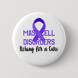 Badge Rond 5 Cm Démangeaison pour un ruban violet de cellule masto