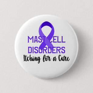 Badge Rond 5 Cm Démangeaisons pour un ruban mauve à cellule mâchée