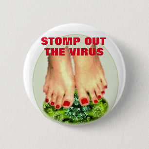 BADGE ROND 5 CM DÉMARREZ LE BOUTON VIRUS