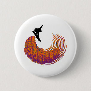 Badge Rond 5 Cm demi de tuyau de surf des neiges