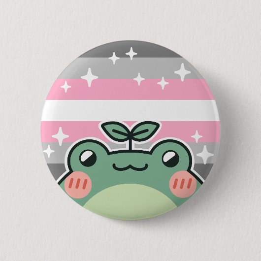 Badge Rond 5 Cm Démigirl LGBT Pride Drapeau Grenouille (Devant)