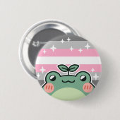 Badge Rond 5 Cm Démigirl LGBT Pride Drapeau Grenouille (Devant & derrière)