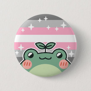 Badge Rond 5 Cm Démigirl LGBT Pride Drapeau Grenouille