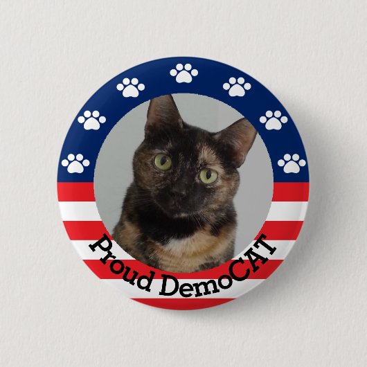 Badge Rond 5 Cm DémoCAT personnalisable (Devant)
