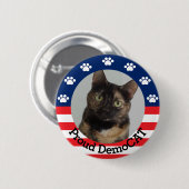 Badge Rond 5 Cm DémoCAT personnalisable (Devant & derrière)