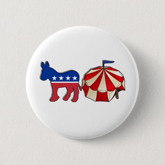 Badge Rond 5 Cm Démocrate Donkey Circus (Devant)