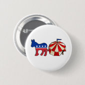 Badge Rond 5 Cm Démocrate Donkey Circus (Devant & derrière)