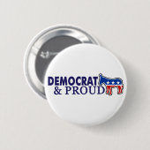 Badge Rond 5 Cm Démocrate et fier (Devant & derrière)