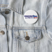 Badge Rond 5 Cm Démocrate et fier (En situation)
