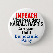 Badge Rond 5 Cm Démocrate Impeach Harris (Devant)