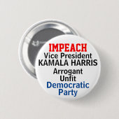 Badge Rond 5 Cm Démocrate Impeach Harris (Devant & derrière)