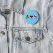 Badge Rond 5 Cm Démocrate Peace Love (En situation)