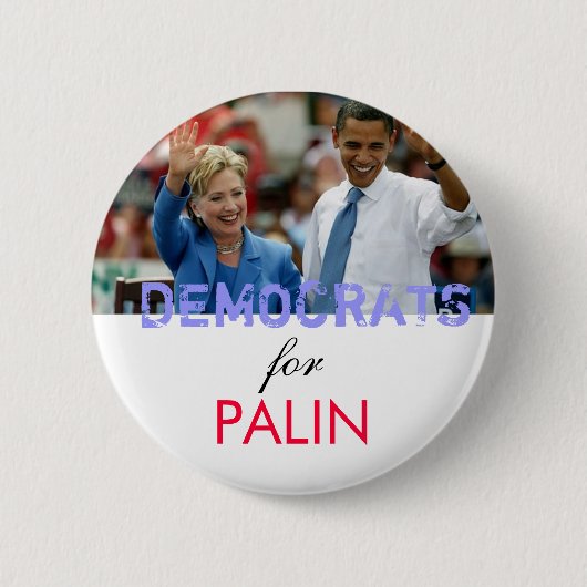 Badge Rond 5 Cm Démocrate pour Palin (Devant)