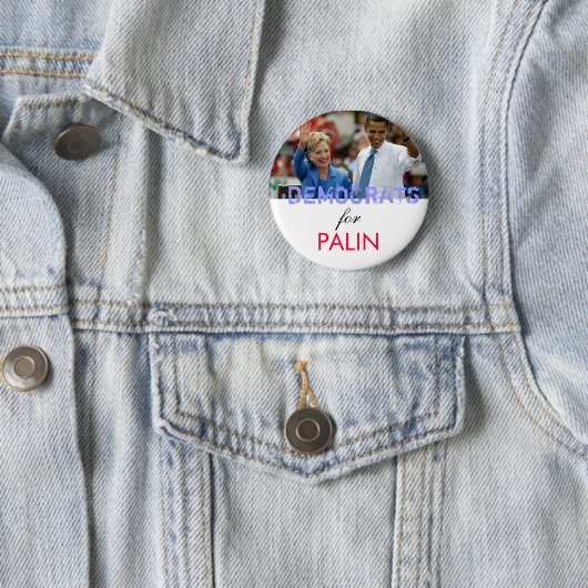 Badge Rond 5 Cm Démocrate pour Palin (En situation)