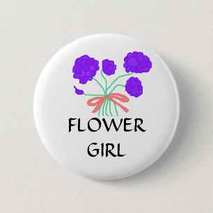 Badge Rond 5 Cm DEMOISELLE DE HONNEUR - bouton de fleurs