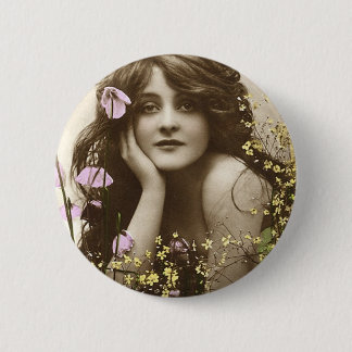 Badge Rond 5 Cm Demoiselle de honneur victorienne de rétros femmes