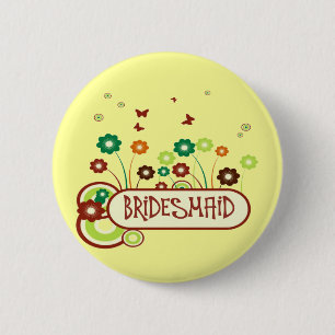 Badge Rond 5 Cm Demoiselle d'honneur