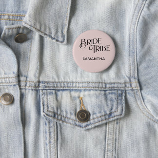 Badge Rond 5 Cm Demoiselle d'honneur Dusty Rose de la Tribu de la