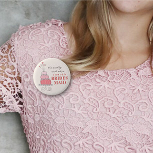 Badge Rond 5 Cm Demoiselle d'honneur Étiquette de nom Gâteau de ma