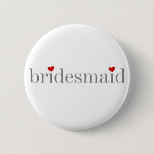 Badge Rond 5 Cm Demoiselle d'honneur grise des textes
