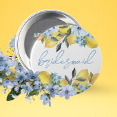 Badge Rond 5 Cm Demoiselle d'honneur Lemon Baptême de Mariée Éping