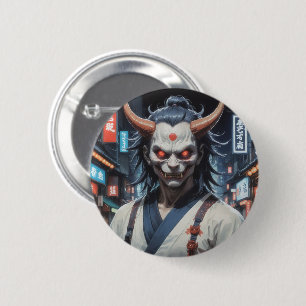 Badge Rond 5 Cm Demon Samurai