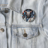 Badge Rond 5 Cm Demon Samurai (En situation)