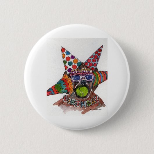 Badge Rond 5 Cm Dennis Rodman Boxer aquarelle peinture BD (Devant)