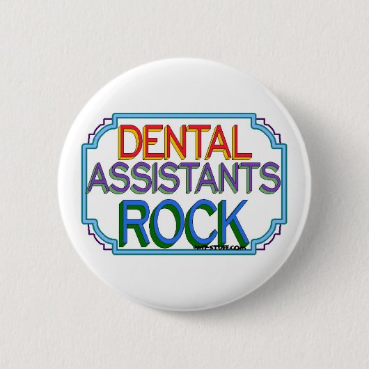 Badge Rond 5 Cm Dental Assistants Rock (Devant)