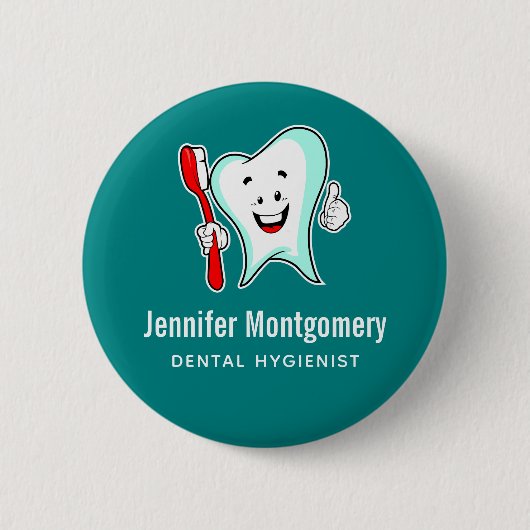 Badge Rond 5 Cm Dental Care Happy Tooth (Devant)