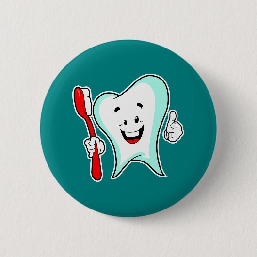 Badge Rond 5 Cm Dental Care Happy Tooth (Devant)