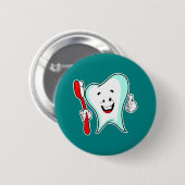 Badge Rond 5 Cm Dental Care Happy Tooth (Devant & derrière)