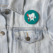 Badge Rond 5 Cm Dental Care Happy Tooth (En situation)