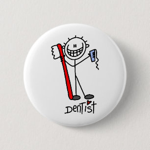 Badge Rond 5 Cm Dentiste de la figure Stick