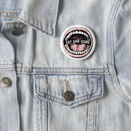 Badge Rond 5 Cm Dentiste Funny (En situation)