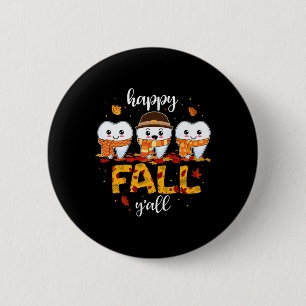 Badge Rond 5 Cm Dents de dents Happy Fall Y'all Dental Dentist Mer