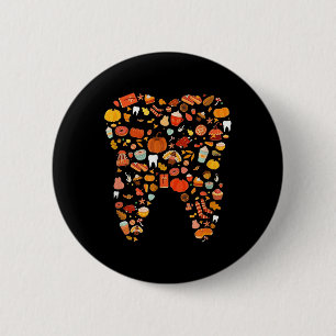 Badge Rond 5 Cm Dents de dents Happy Fall Y'all Dental Dentist Mer