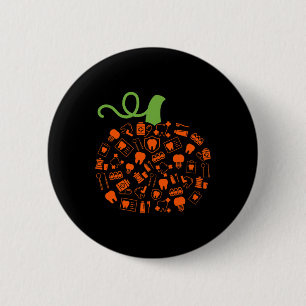Badge Rond 5 Cm Dents Fantôme Citrouille sorcière Dental Halloween