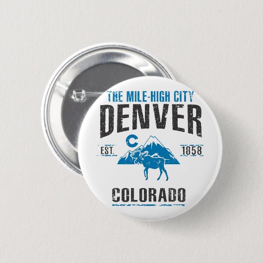 Badge Rond 5 Cm Denver (Devant & derrière)