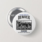 Badge Rond 5 Cm Denver (Devant & derrière)