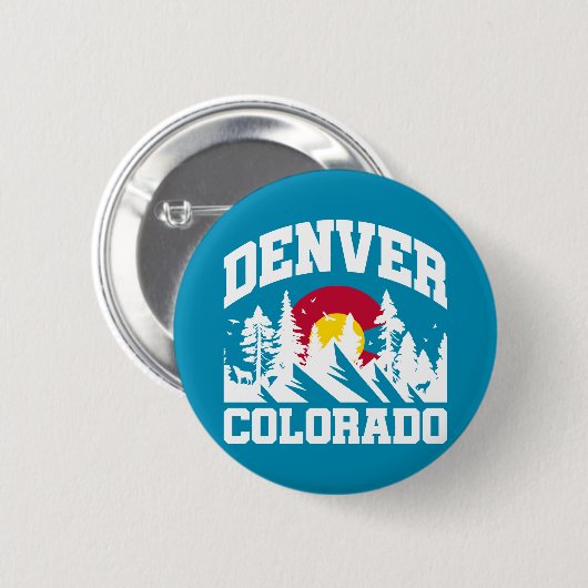 Badge Rond 5 Cm Denver, Colorado (Devant & derrière)