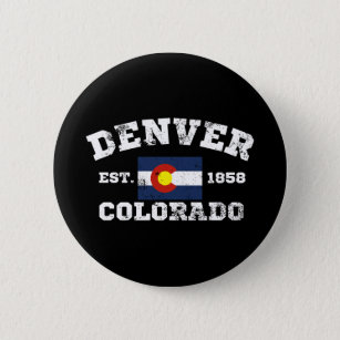 Badge Rond 5 Cm Denver Colorado Retro Vintage