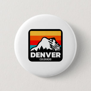 Badge Rond 5 Cm Denver Colorado Ski Snowboard Voyage en famille
