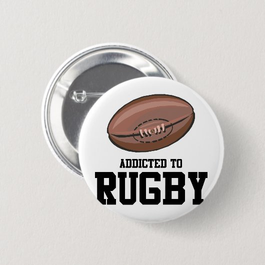 Badge Rond 5 Cm Dépendant au rugby (Devant & derrière)