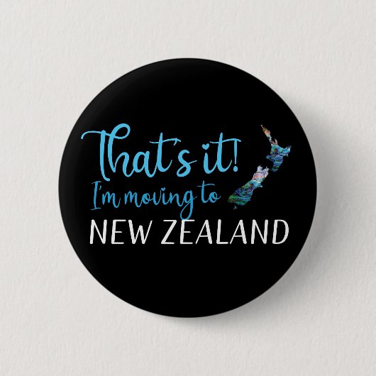 BADGE ROND 5 CM DÉPLACEMENT EN NOUVELLE-ZÉLANDE KIWI PAUA (Devant)