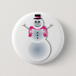 Badge Rond 5 Cm déplaisant bonhomme de neige de noël