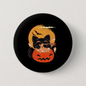 Badge Rond 5 Cm Déplaisant Kawaii Chat Manger vers Ramen nouilles  (Devant)