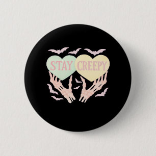 Badge Rond 5 Cm Déplaisant - Squelette Tenue De Main Coeurs Douce