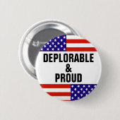 BADGE ROND 5 CM DÉPLORABLE ET FIER (Devant & derrière)